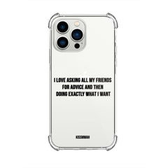 Asking friends for advice SuperSlim phone case