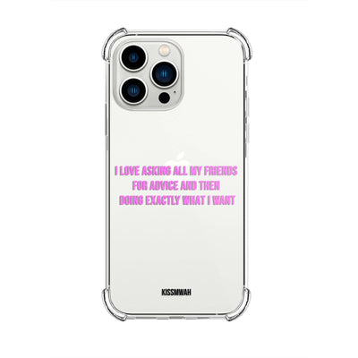 Asking friends for advice SuperSlim phone case